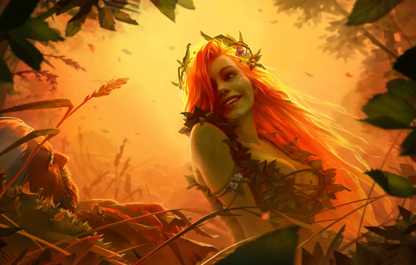 Photo wallpaper forest, girl, fiction, art, girl, fantasy, The Witcher, art