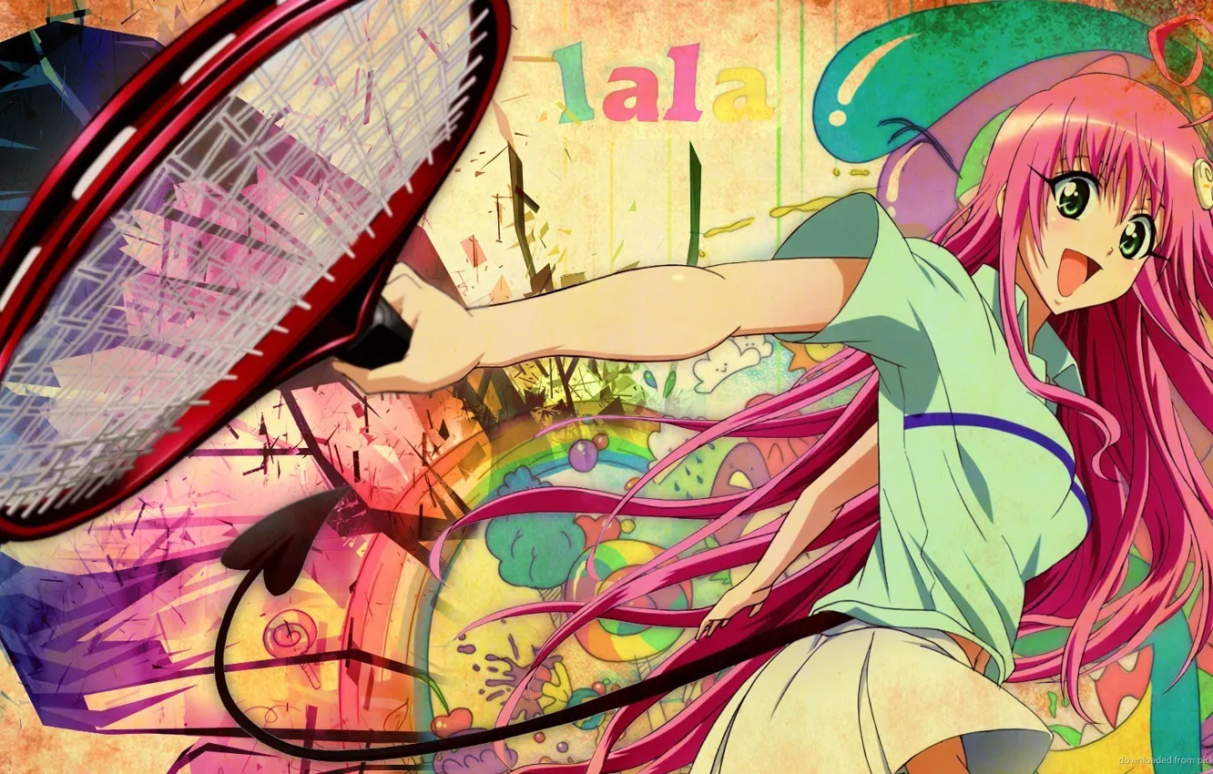 Photo wallpaper anime, art, racket, girl, tennis