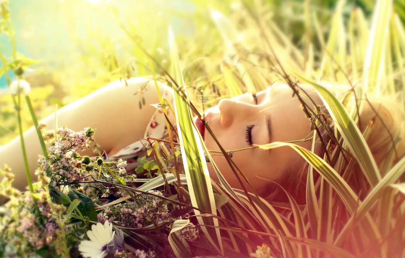Photo wallpaper summer, girl, light, beauty