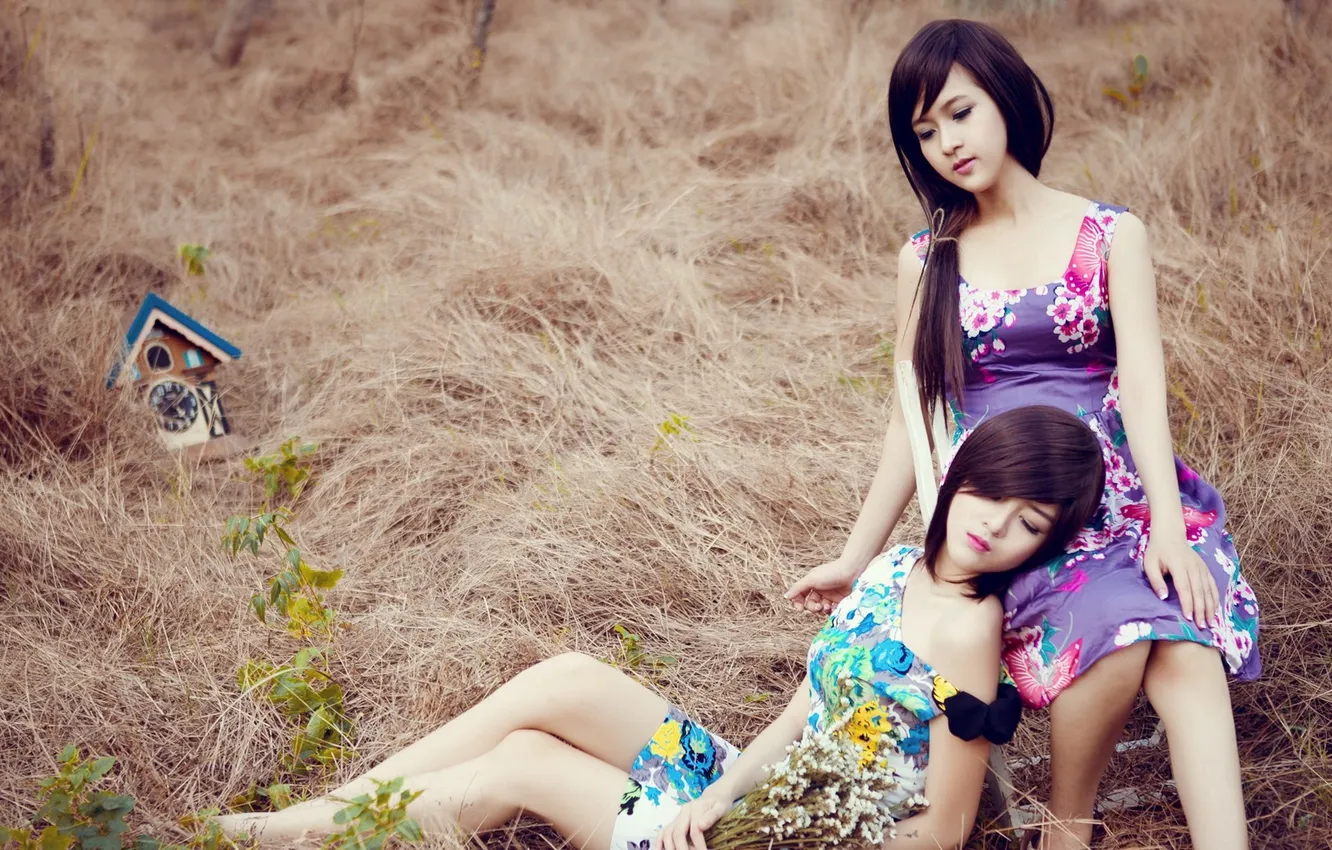 Photo wallpaper girl, watch, Asian, Lilly Luta