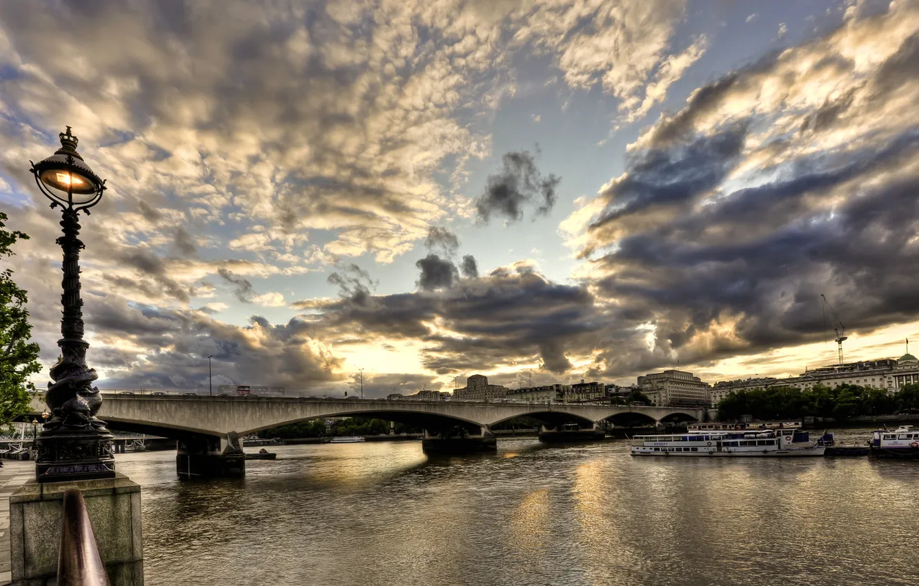 Photo wallpaper sunset, England, London, sunset, London, England, Thames, River