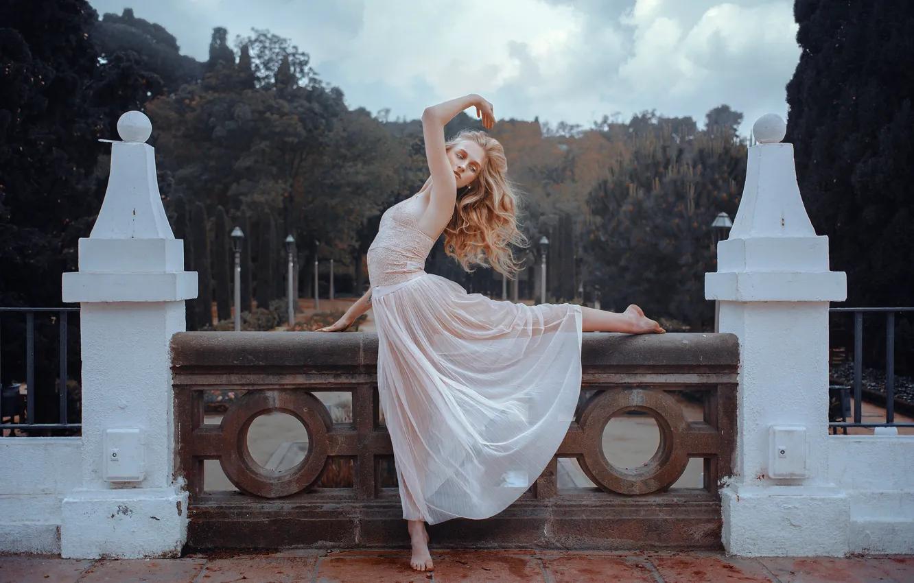 Photo wallpaper face, pose, model, hair, dress, Palace, Emma