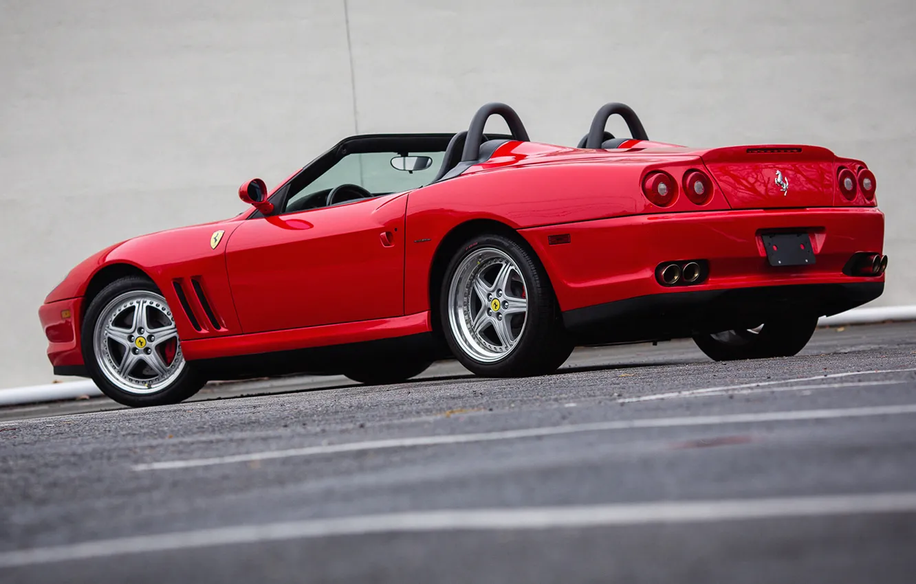 Photo wallpaper red, Ferrari, Ferrari, supercar, view, 550 Barchetta pininfarina, Us-spec