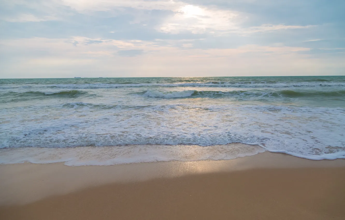 Photo wallpaper sand, sea, wave, beach, summer, the sky, shore, summer