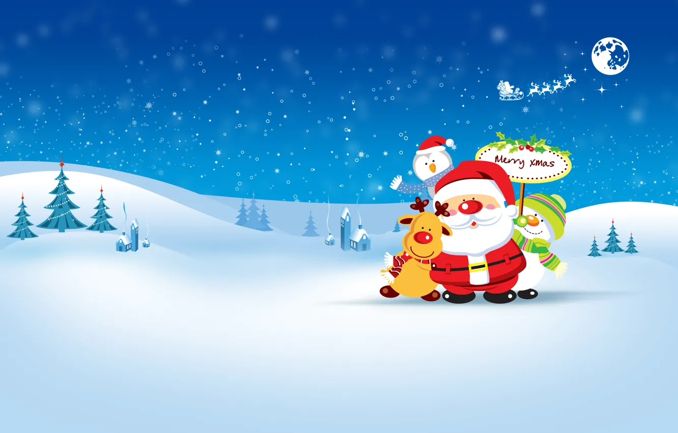 Photo wallpaper winter, new year, participants, Winter Blues