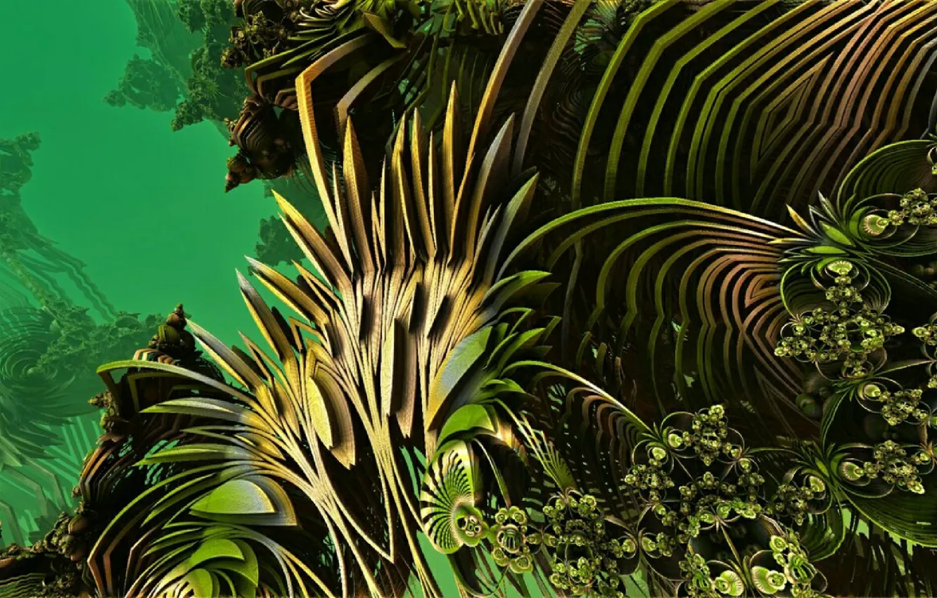 Photo wallpaper abstraction, green