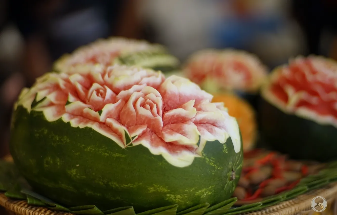 Photo wallpaper pattern, watermelon, dessert