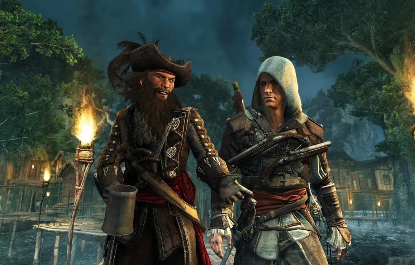 Photo wallpaper pirate, assassin, Black Flag, Edward Kenway, Assassin’s Creed IV, Blackbeard