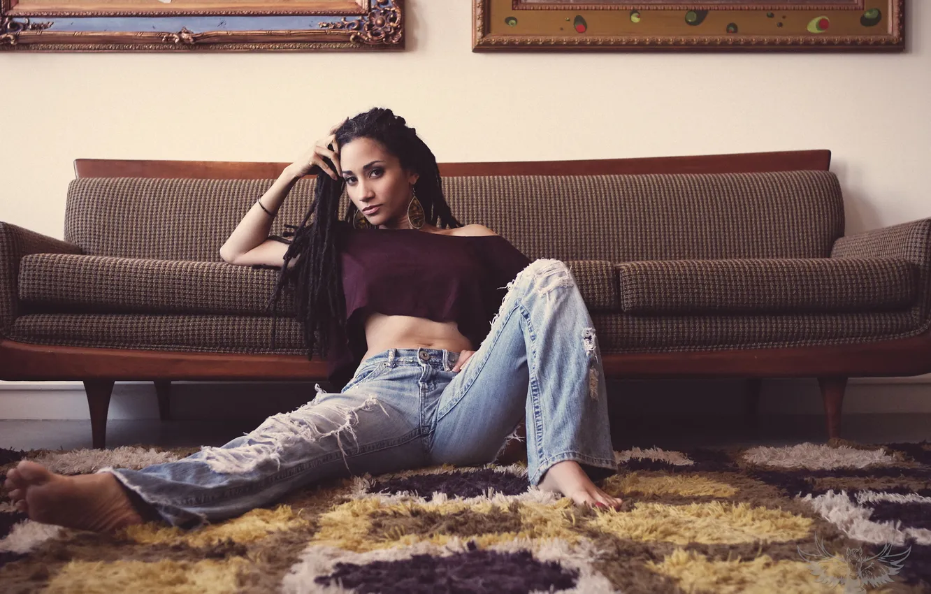 Photo wallpaper girl, pose, background