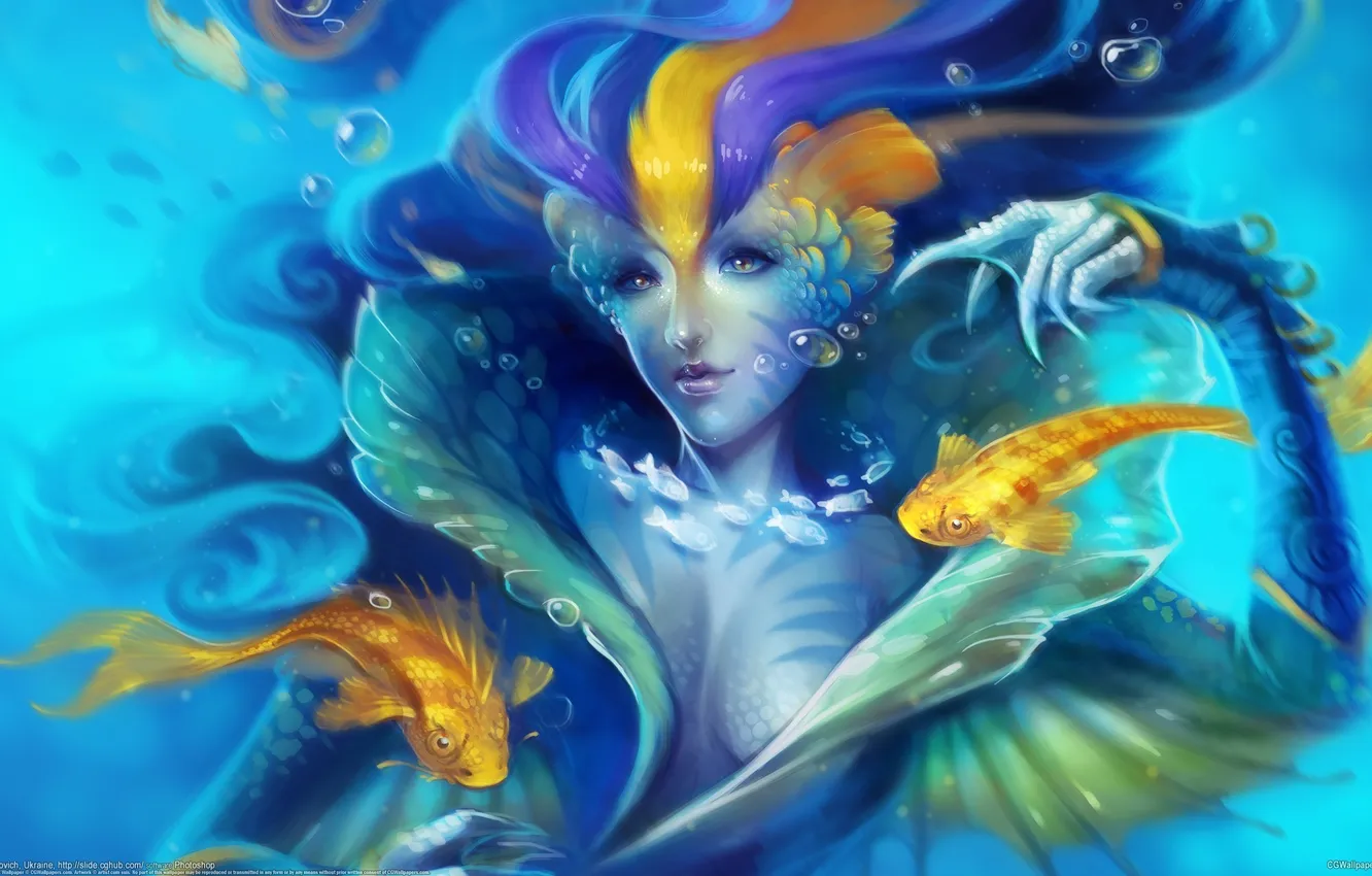 Photo wallpaper mermaid, fish, helen rusovich