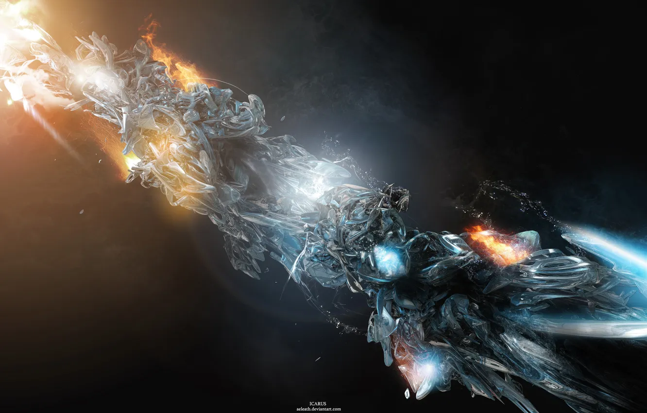 Photo wallpaper cold, lights, Icarus