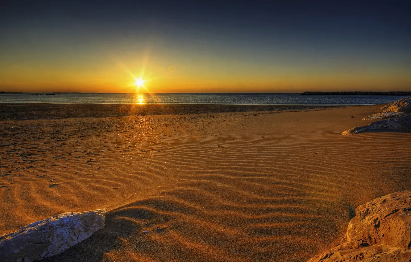 Photo wallpaper sand, sea, water, the sun, photo, the ocean, coast, landscapes