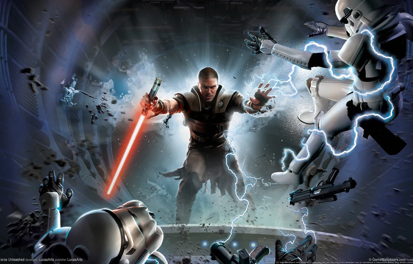 Photo wallpaper Star Wars, attack, Starkiller, Star Wars The Force Unleashed