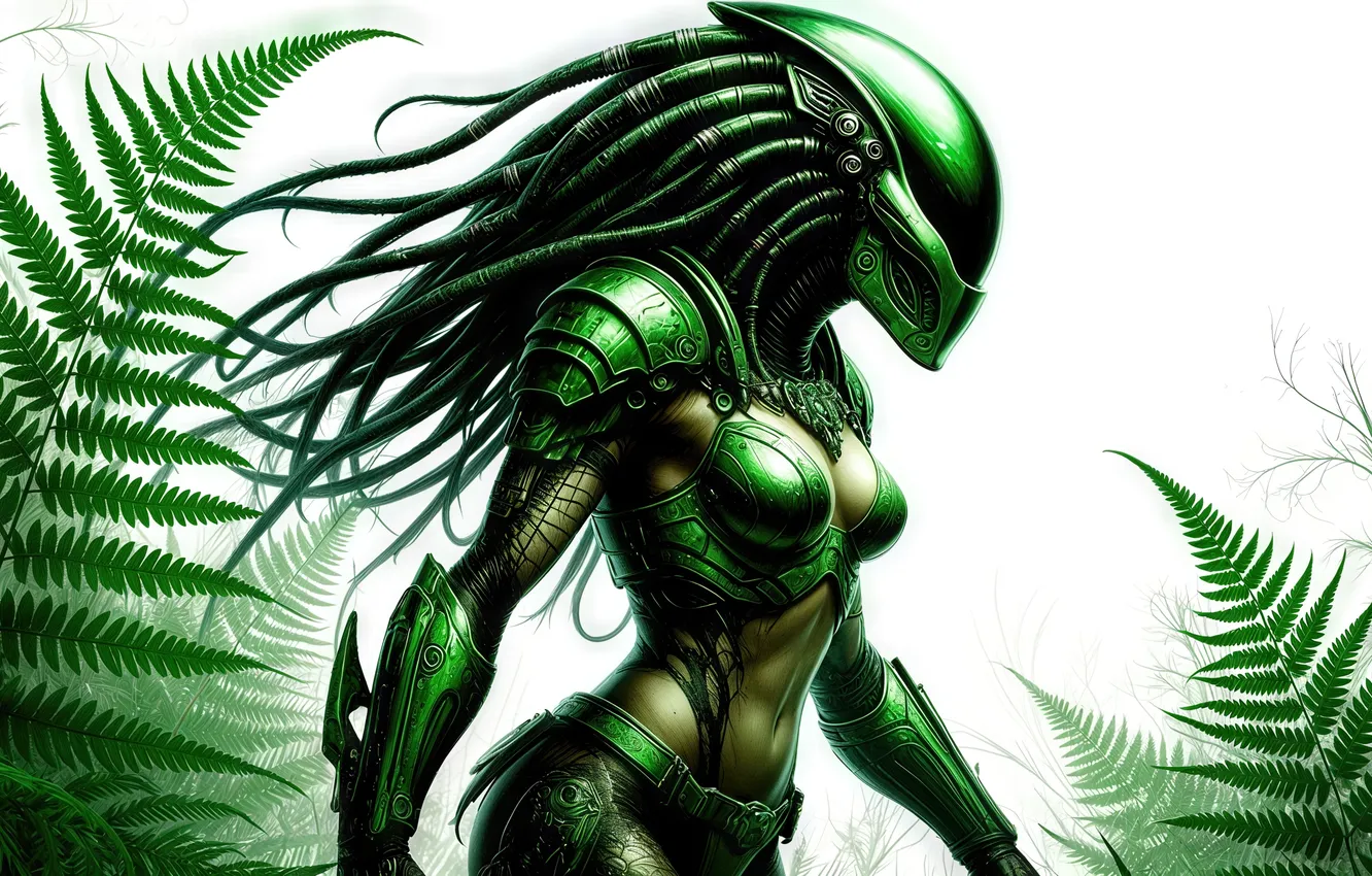 Photo wallpaper girl, Predator, neural network