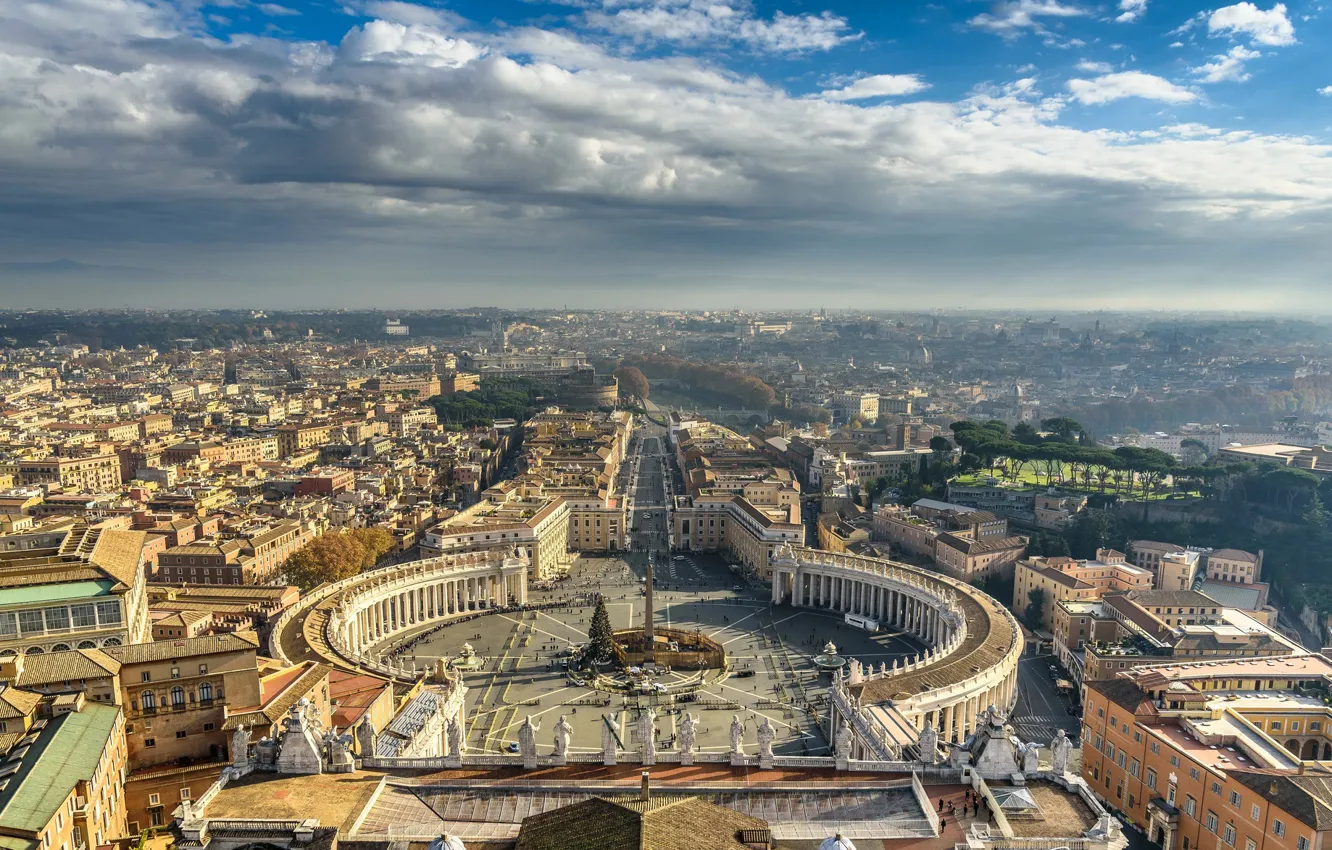 Photo wallpaper Rome, Italy, panorama, The Vatican, St. Peter's Square