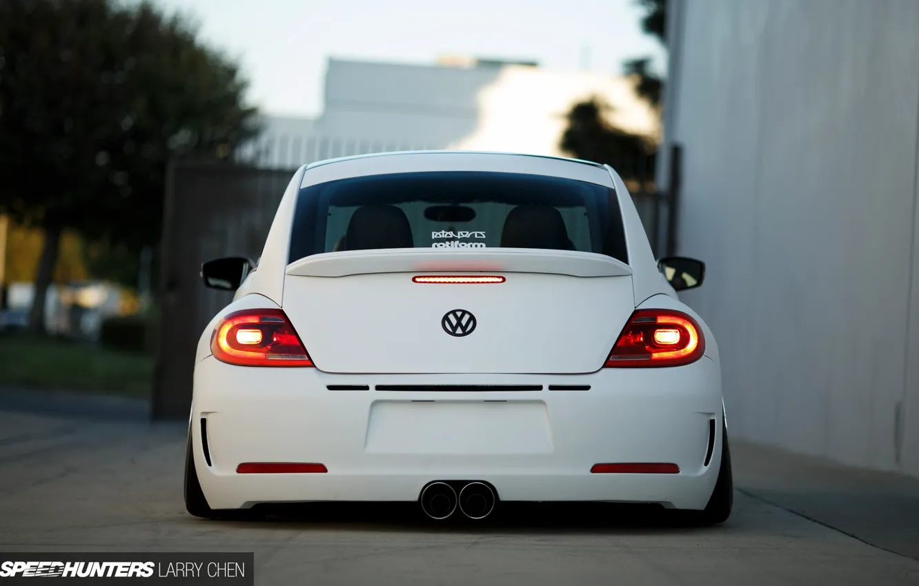 Photo wallpaper Volkswagen, Beetle, Tuning, White car