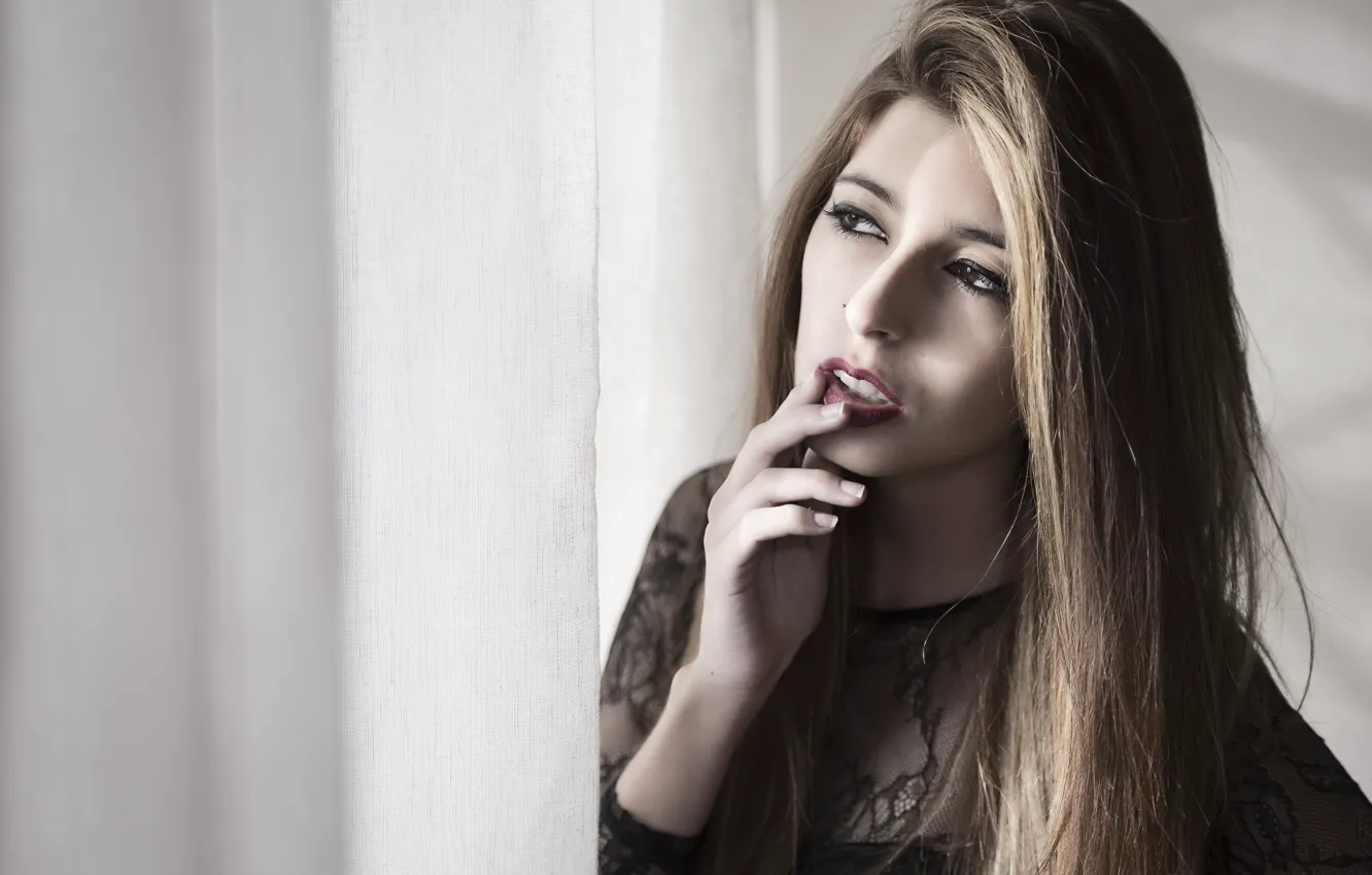 Photo wallpaper face, model, hair, Anita