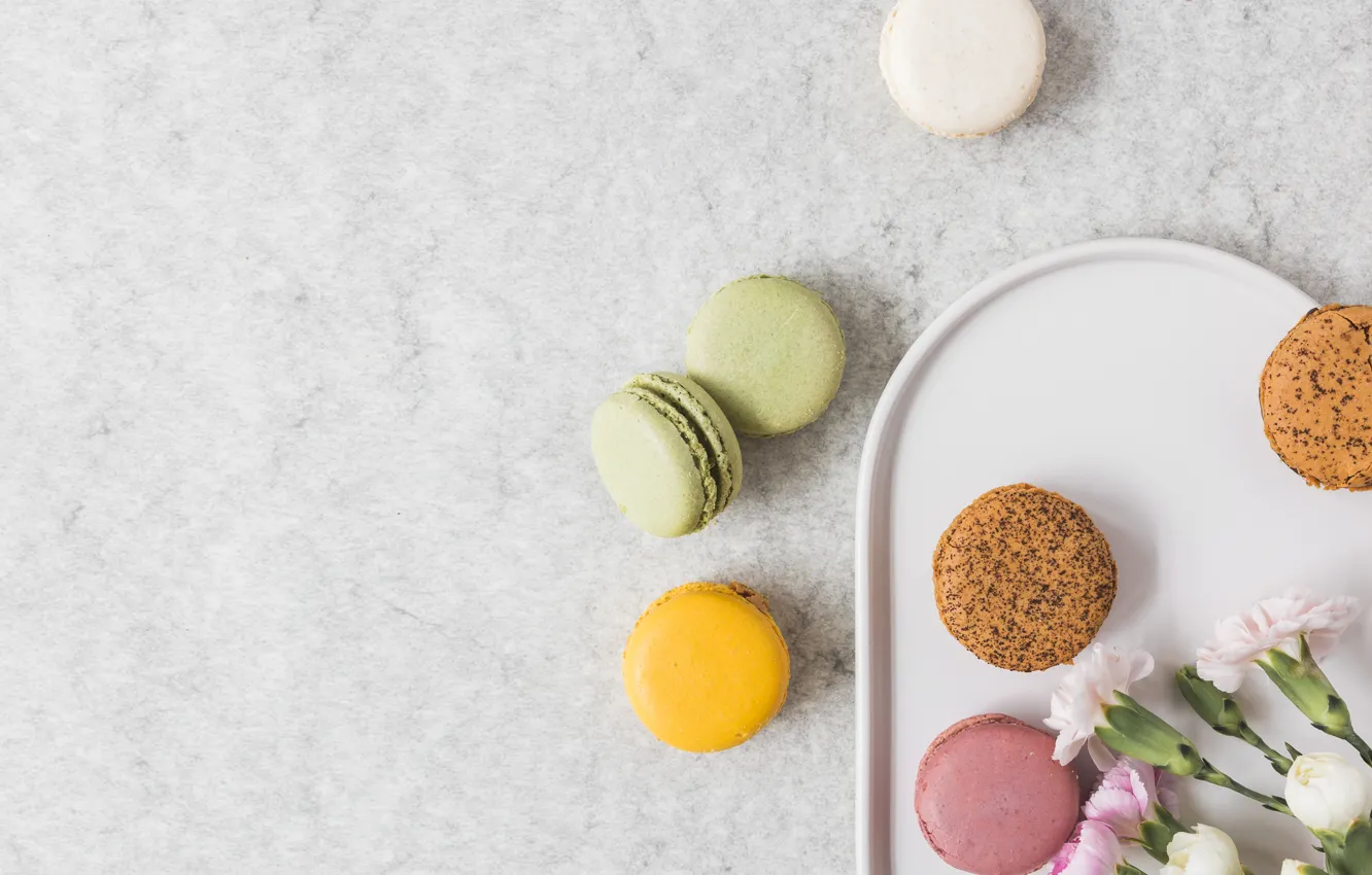 Photo wallpaper cookies, cakes, macaroons, almond