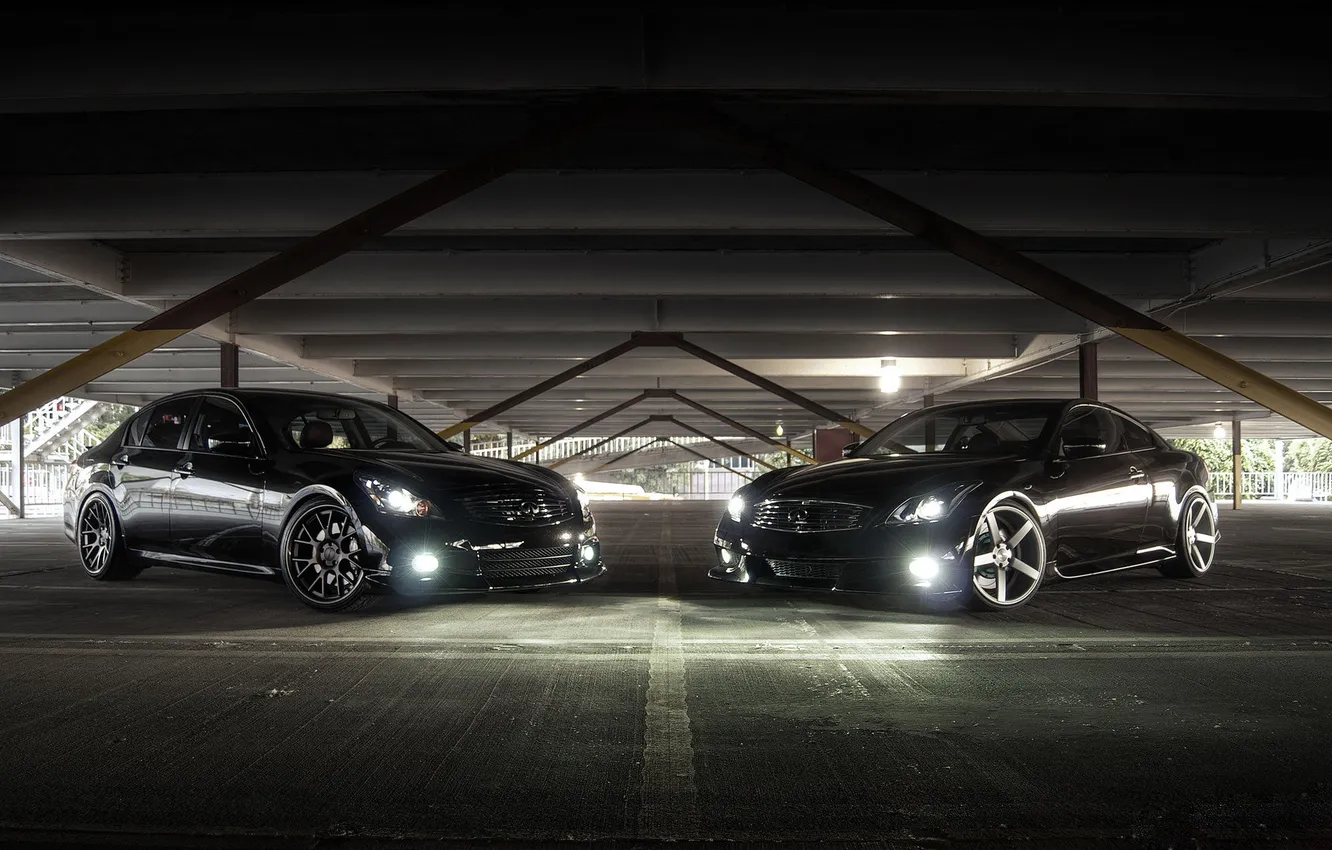 Photo wallpaper black, garage, Infiniti, infiniti