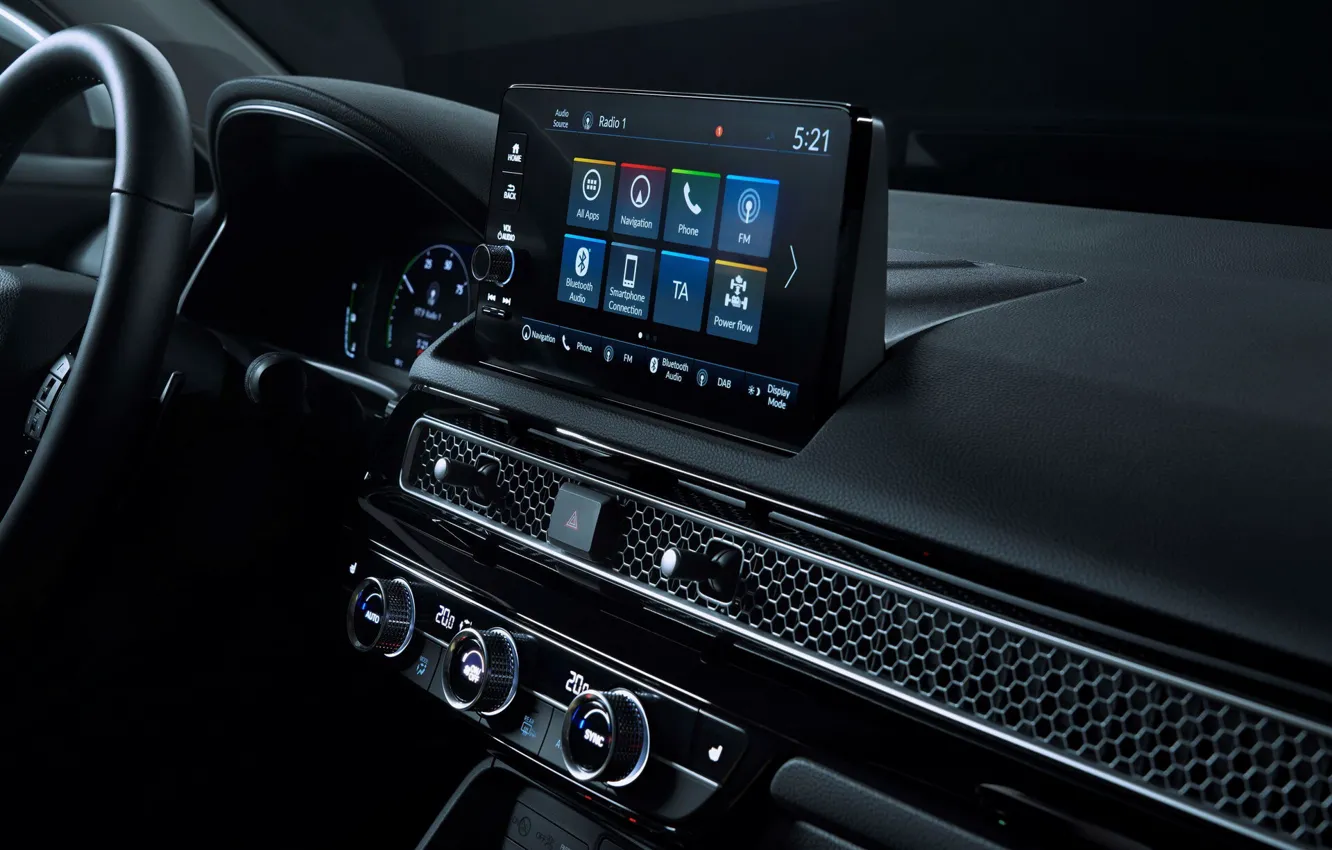 Photo wallpaper interior, display, the instrument panel, Honda Civic, The Interior Of The Car