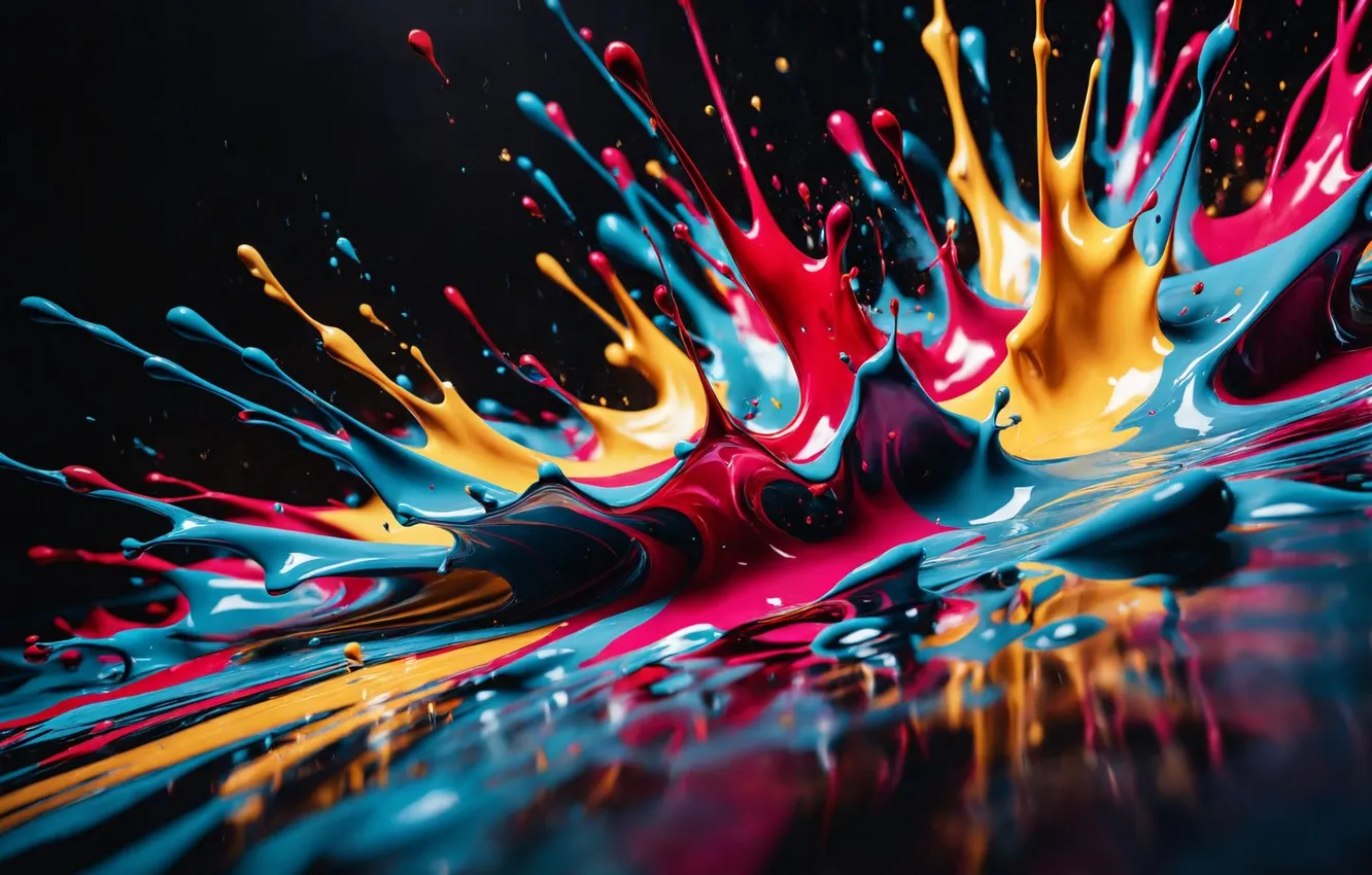 Photo wallpaper squirt, paint, color, bright