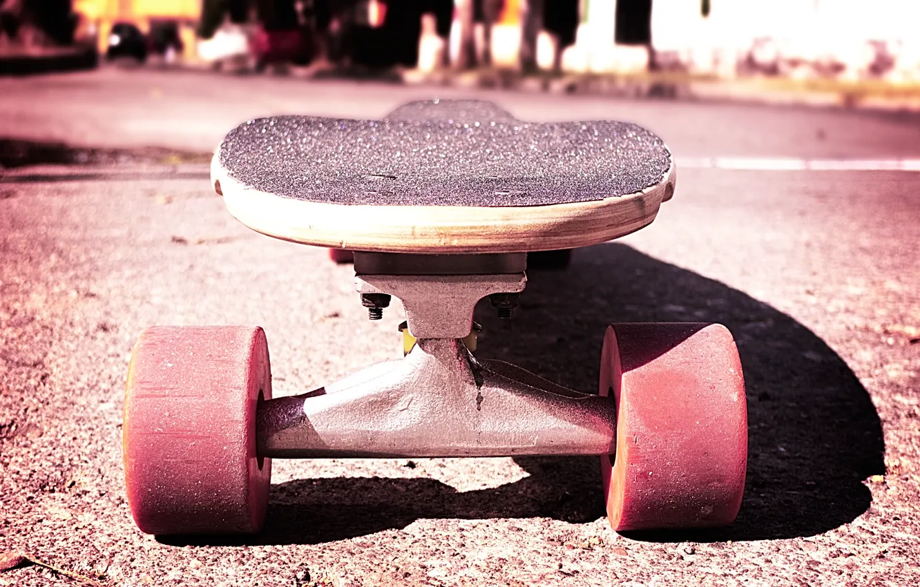 Photo wallpaper macro, pink, skate