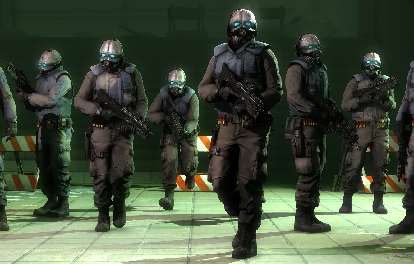 Photo wallpaper soldiers, Half-Life 2, art, troops, Combine