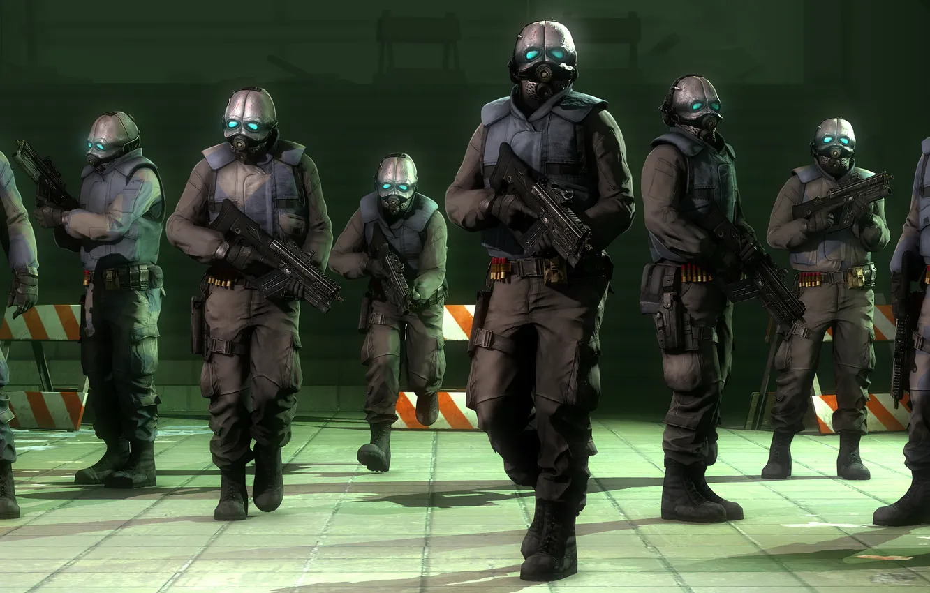 Photo wallpaper soldiers, Half-Life 2, combine, art, Troops