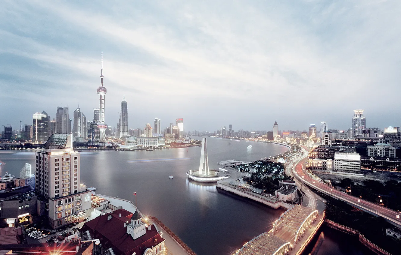 Photo wallpaper city, Shanghai, development