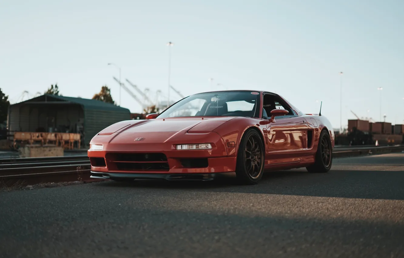 Photo wallpaper Red, Road, Honda NSX, Sport Car, Japan Car