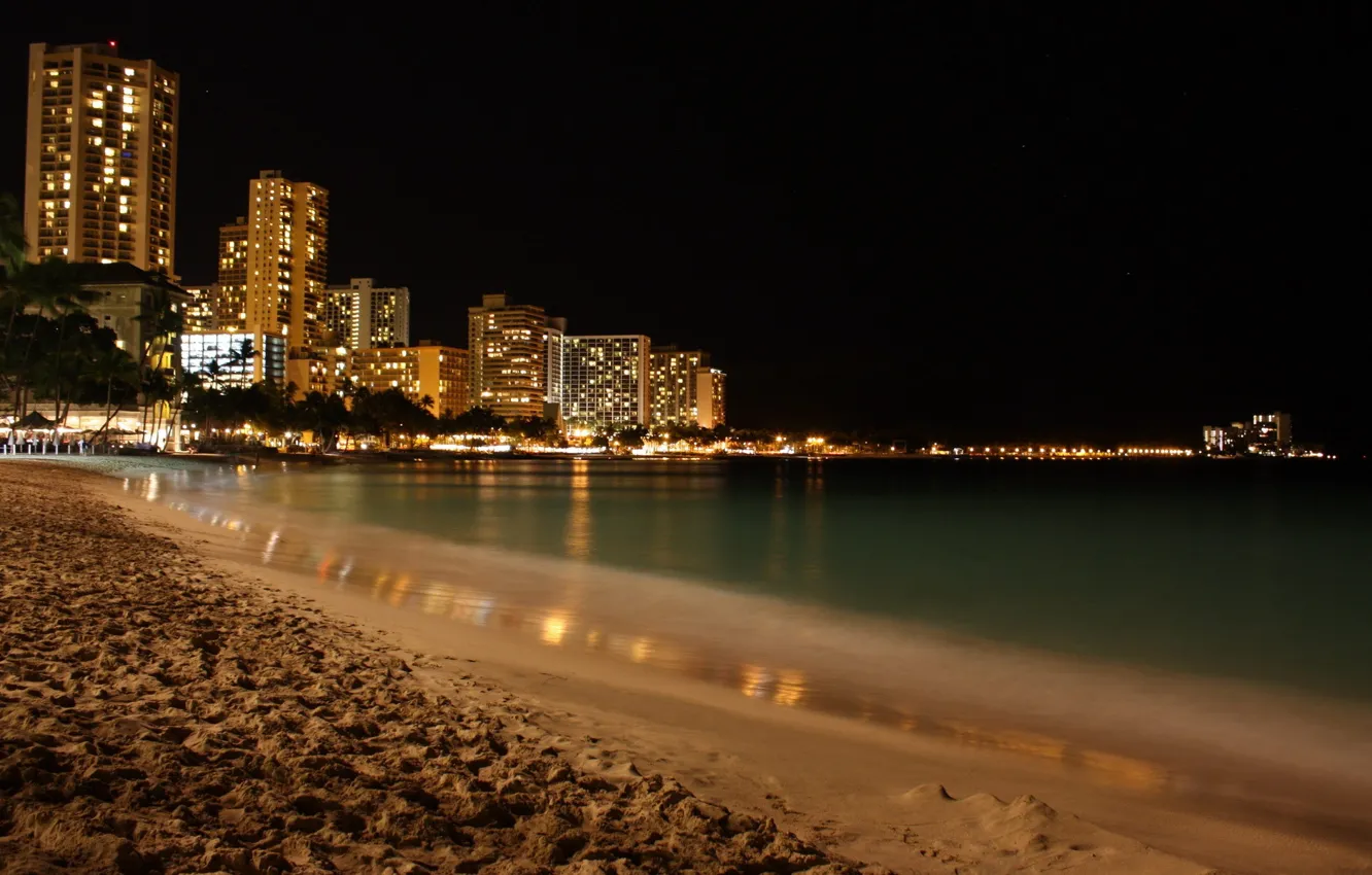 Photo wallpaper beach, romance, night coast