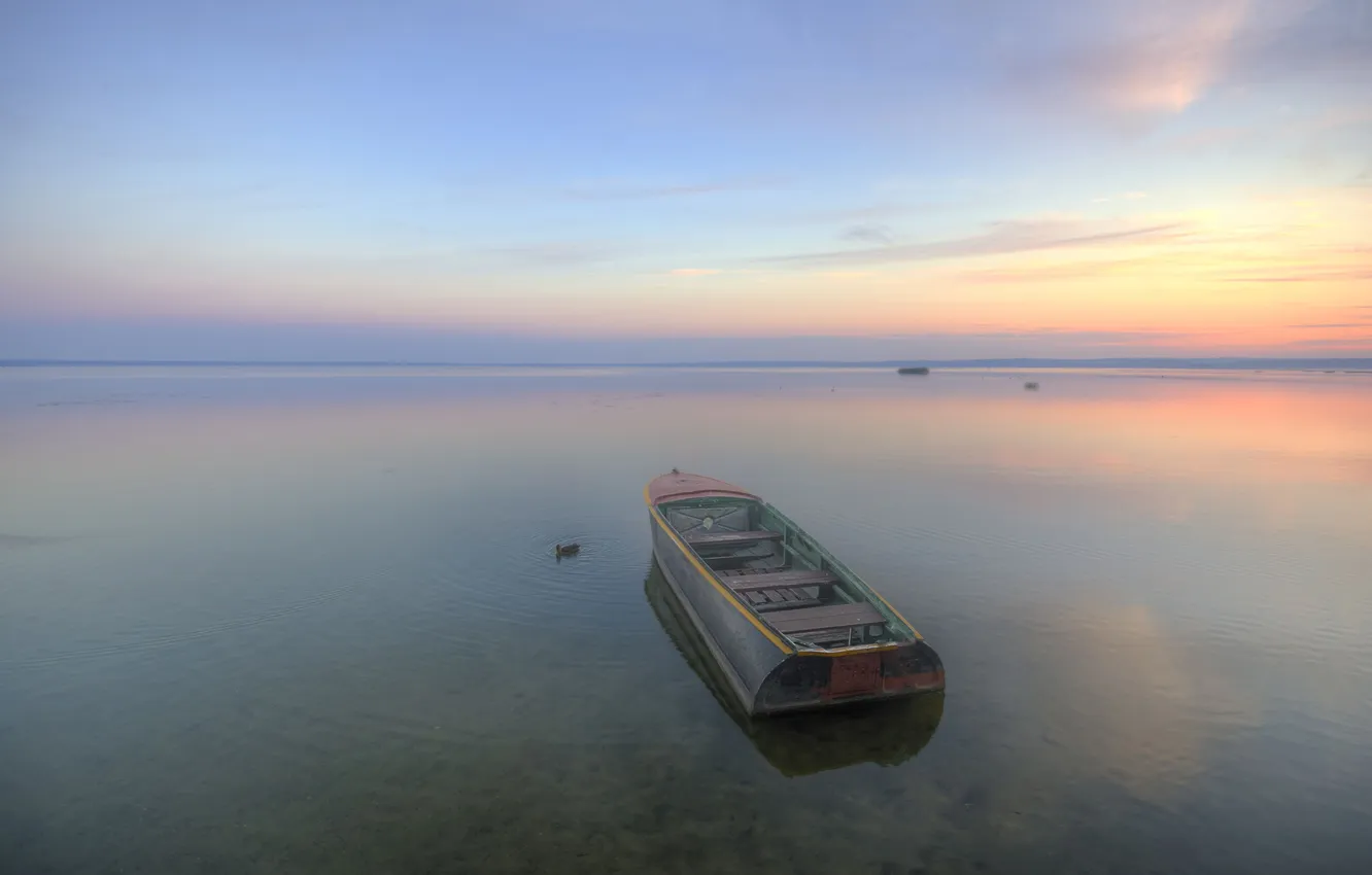 Photo wallpaper dawn, Eduard Gordeev, Plescheevo lake
