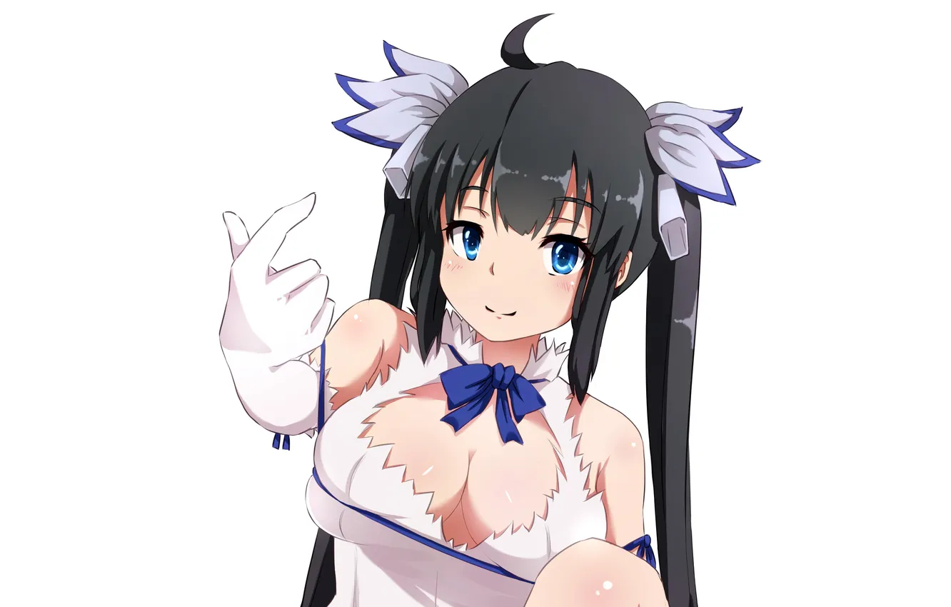 Photo wallpaper girl, sexy, cleavage, long hair, dress, boobs, sexy girl, anime