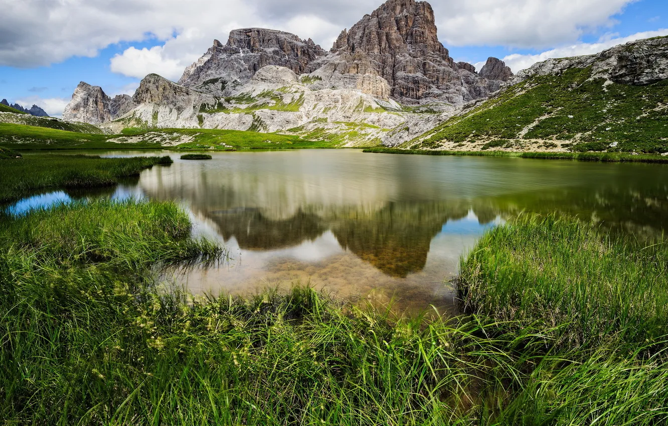 Photo wallpaper landscape, mountains, lake