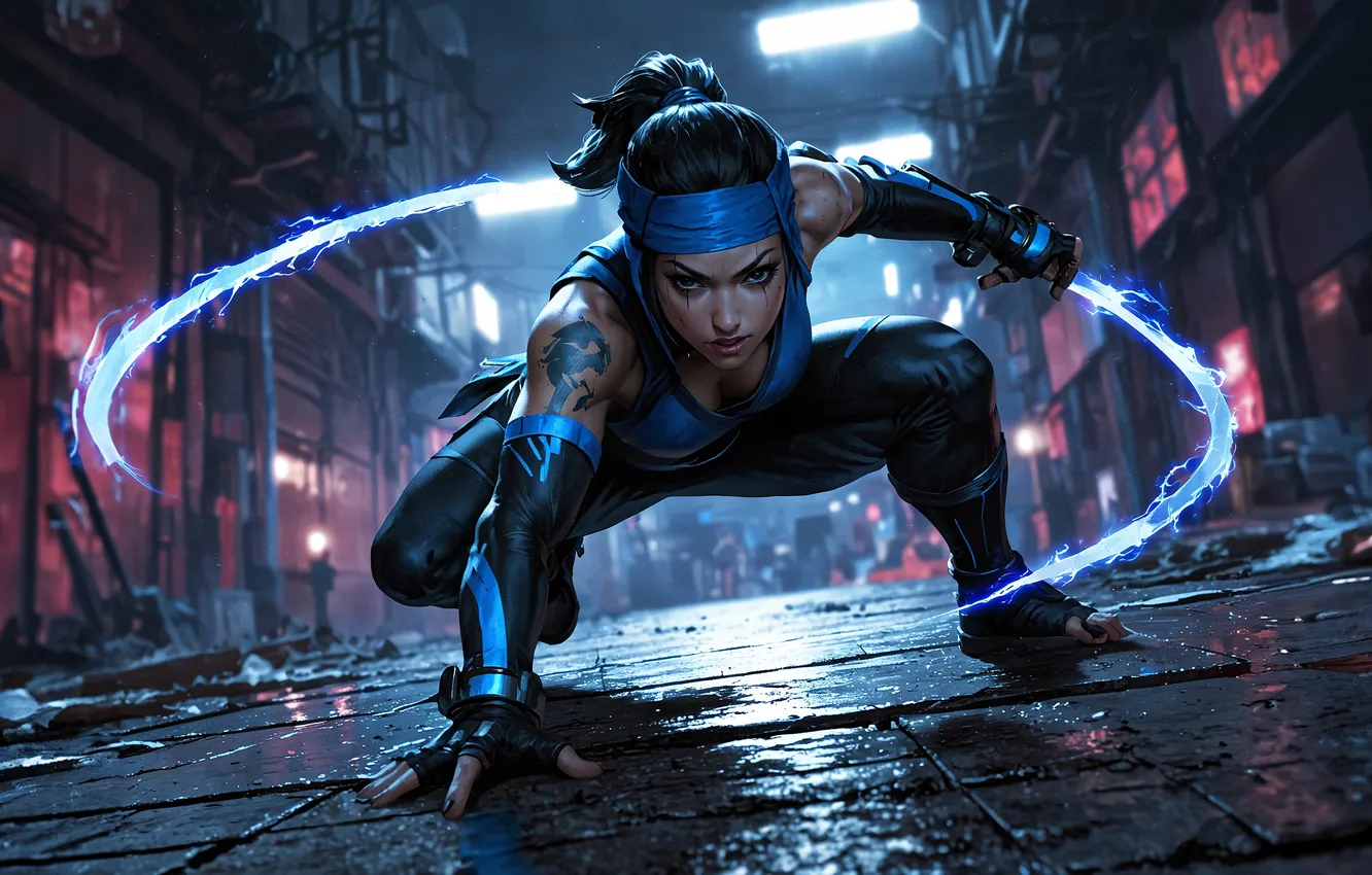 Photo wallpaper girl, warrior, AI Art