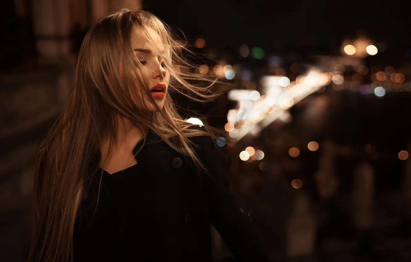 Photo wallpaper red, girl, view, model, Budapest, Top, Nigth, Gorokhov