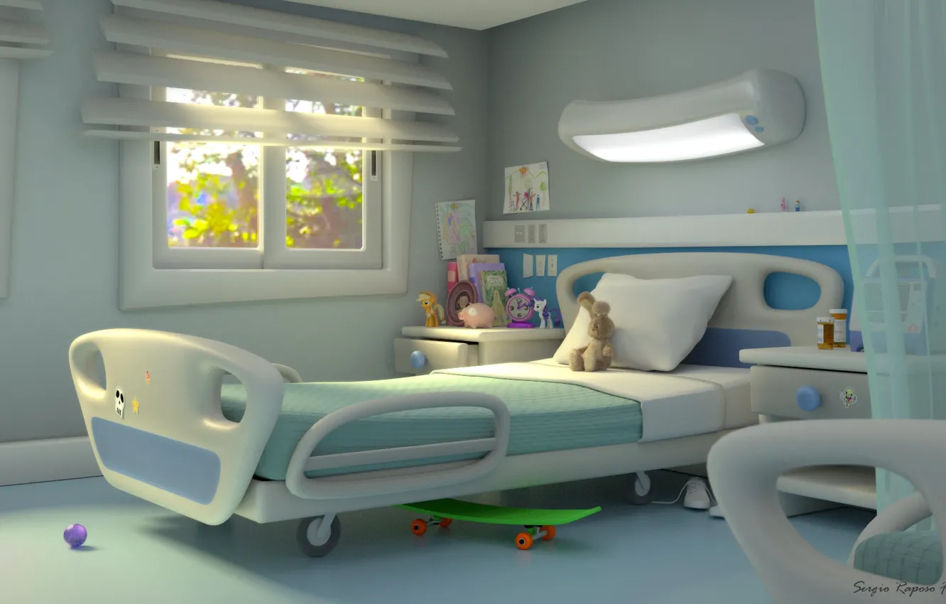 Photo wallpaper toys, bed, the room, chamber, hospital
