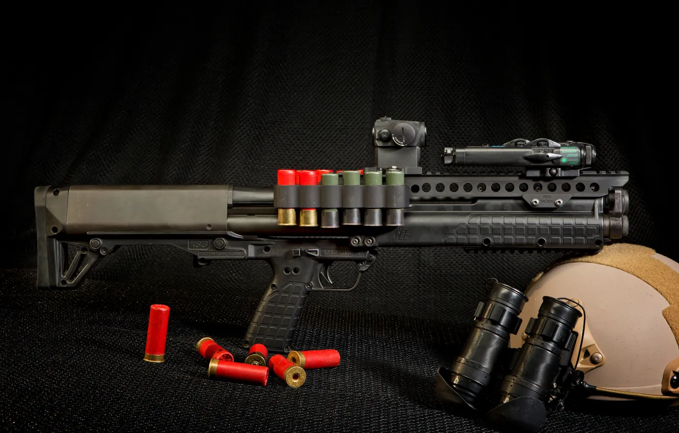 Photo wallpaper weapons, binoculars, the gun, shotgun, helmet, Kel-Tec