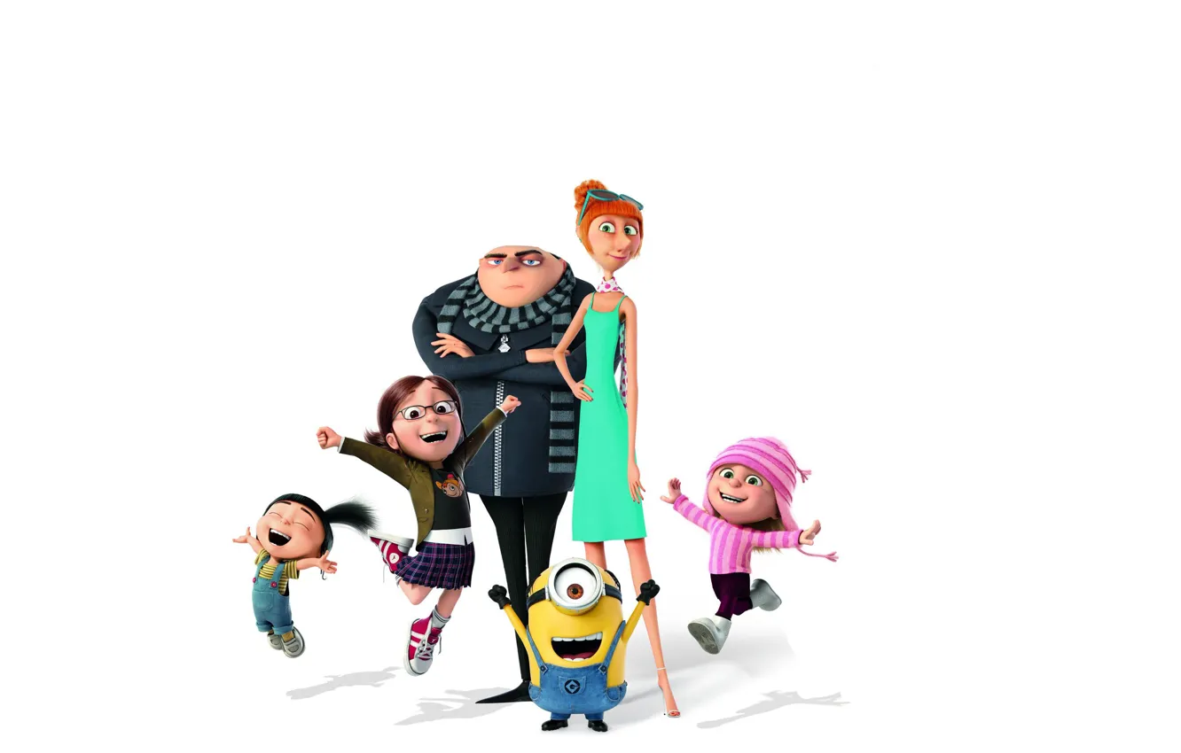 Photo wallpaper animated film, Despicable Me, kids, bald, Gru, minion, minions, animated movie