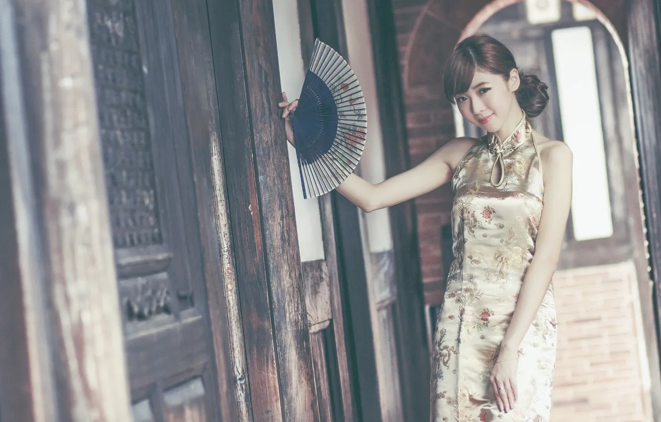 Photo wallpaper look, girl, Asian