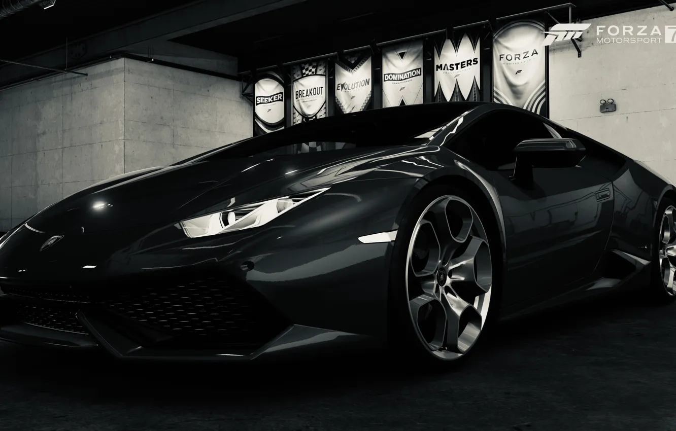 Photo wallpaper HDR, Lamborghini, game, Silver, Huracan, Lamborghini Huracan, Filter, FM7