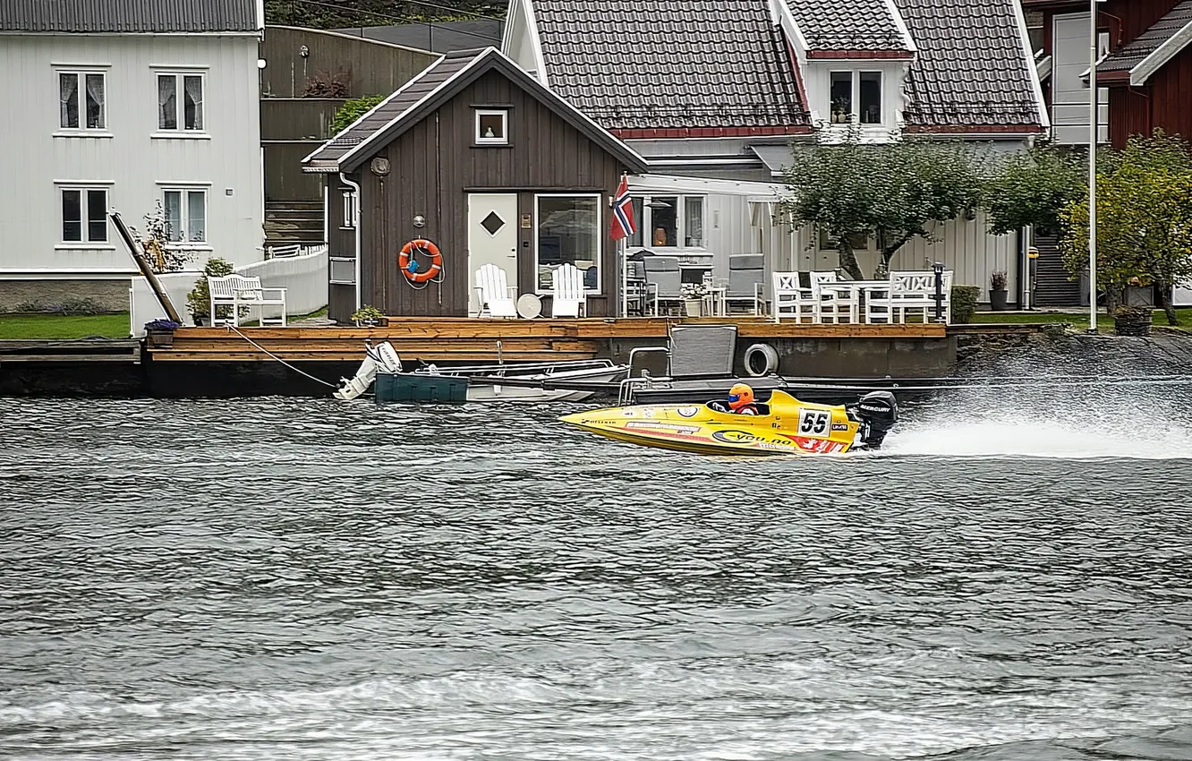 Photo wallpaper race, boat, speed