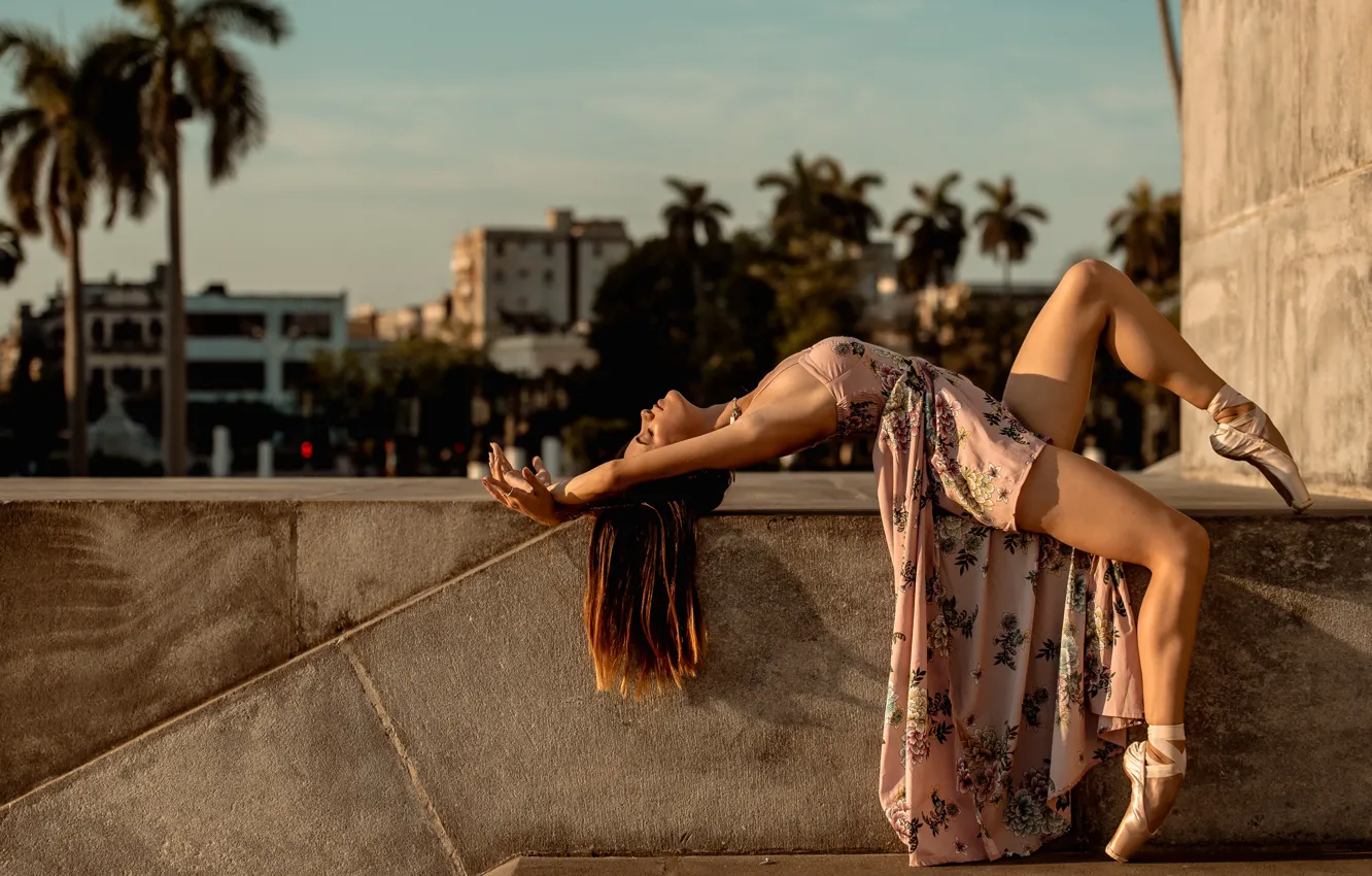 Photo wallpaper girl, the city, Marite
