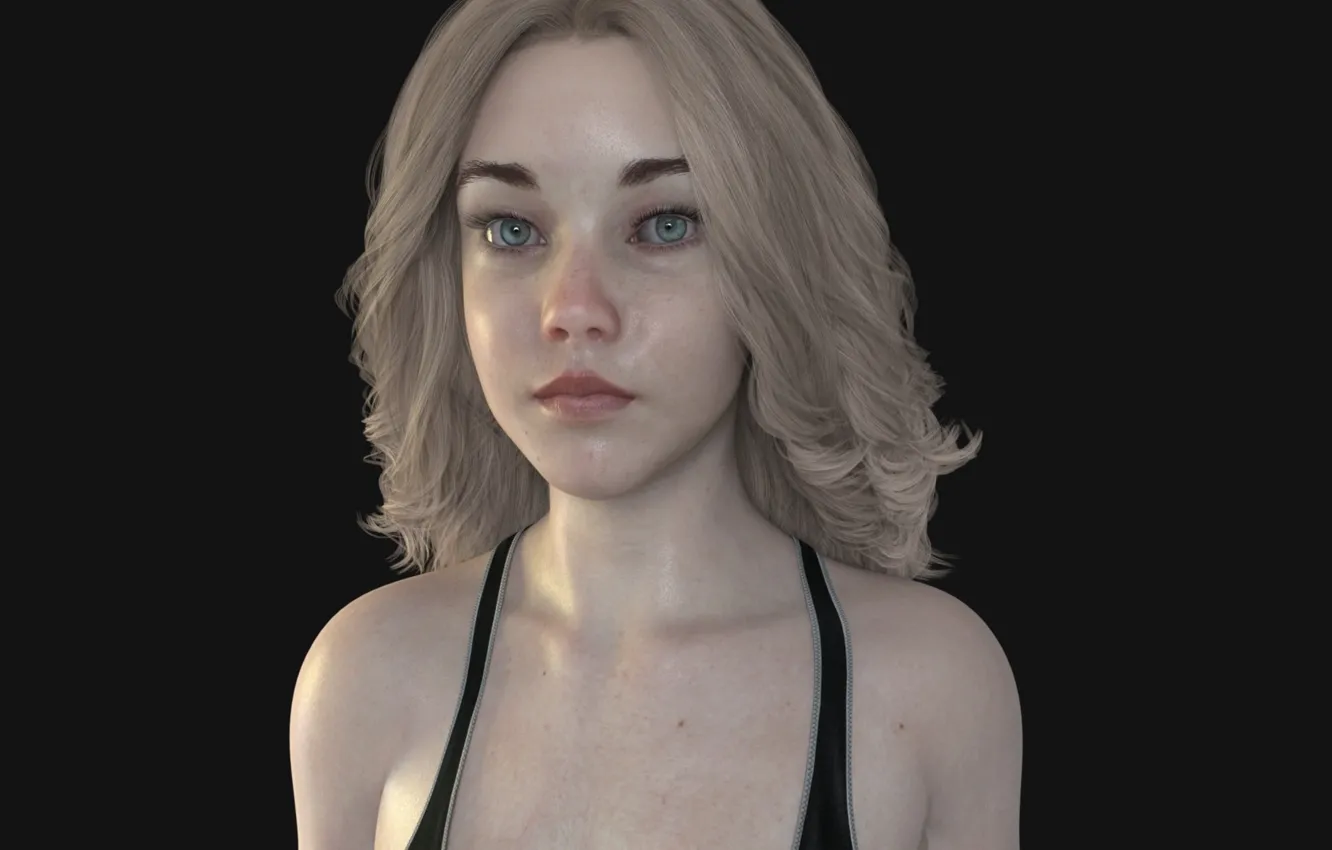 Photo wallpaper girl, realism, blonde