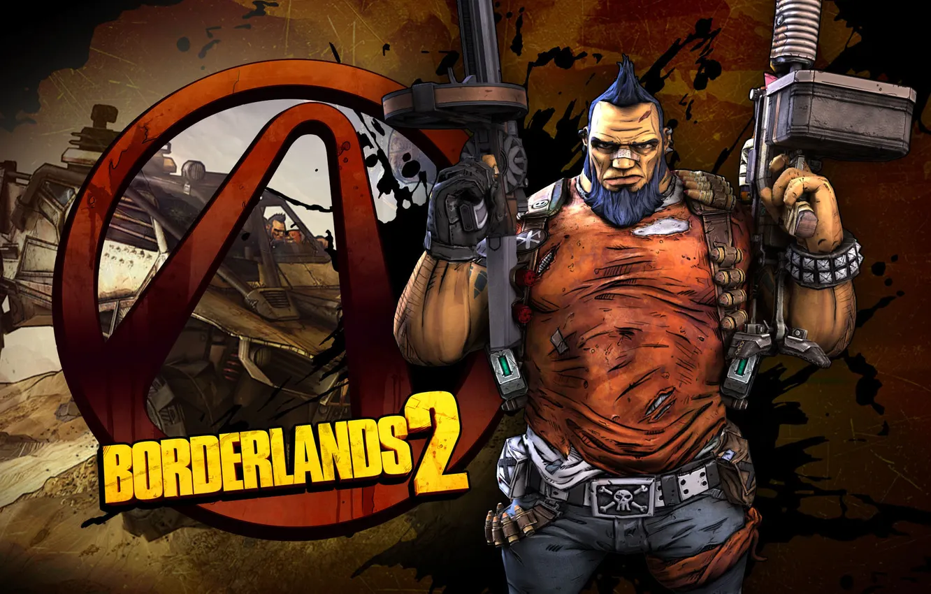 Photo wallpaper Mohawk, rpg, 2K Games, Borderlands 2, Gunzerker, Gearbox Software, Unreal Engine 3, Salvador