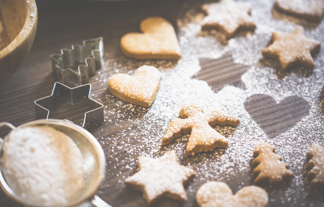 Photo wallpaper cookies, powder, sugar
