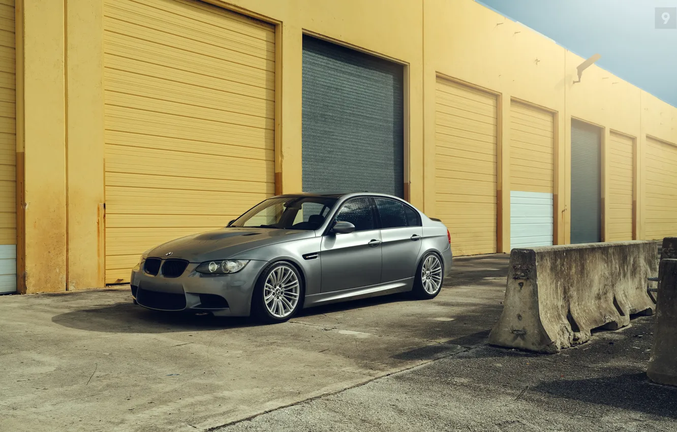 Photo wallpaper BMW, sky, grey, E90