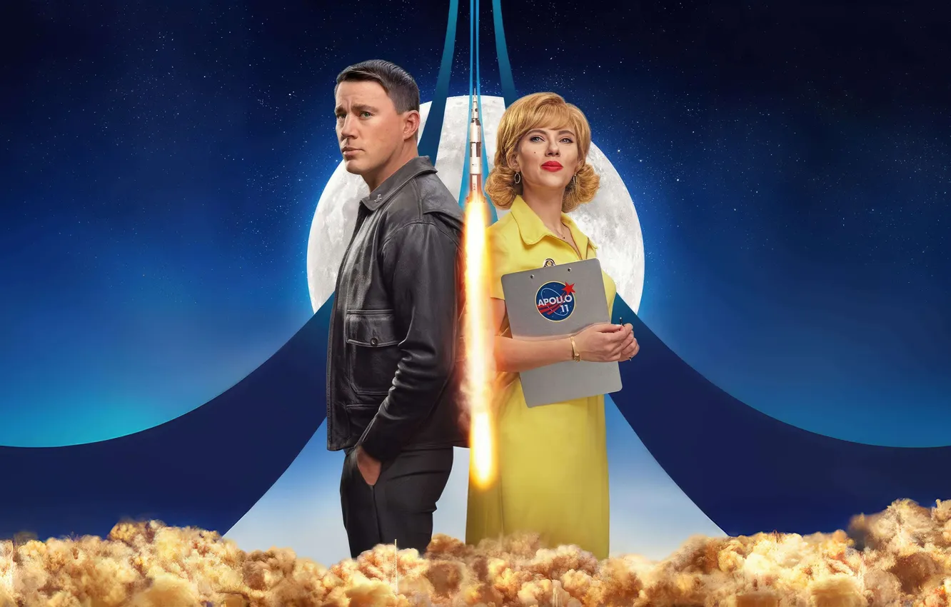 Photo wallpaper Scarlett Johansson, Channing Tatum, movies, movie poster, Fly Me to the Moon, 2024 Movies