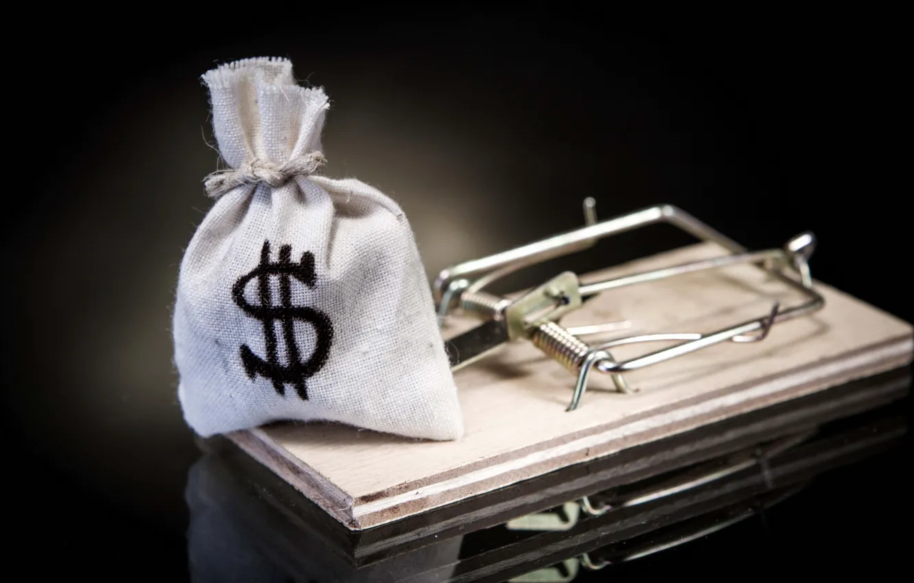 Photo wallpaper money, trap, greed, Happiness illusion, insatiable
