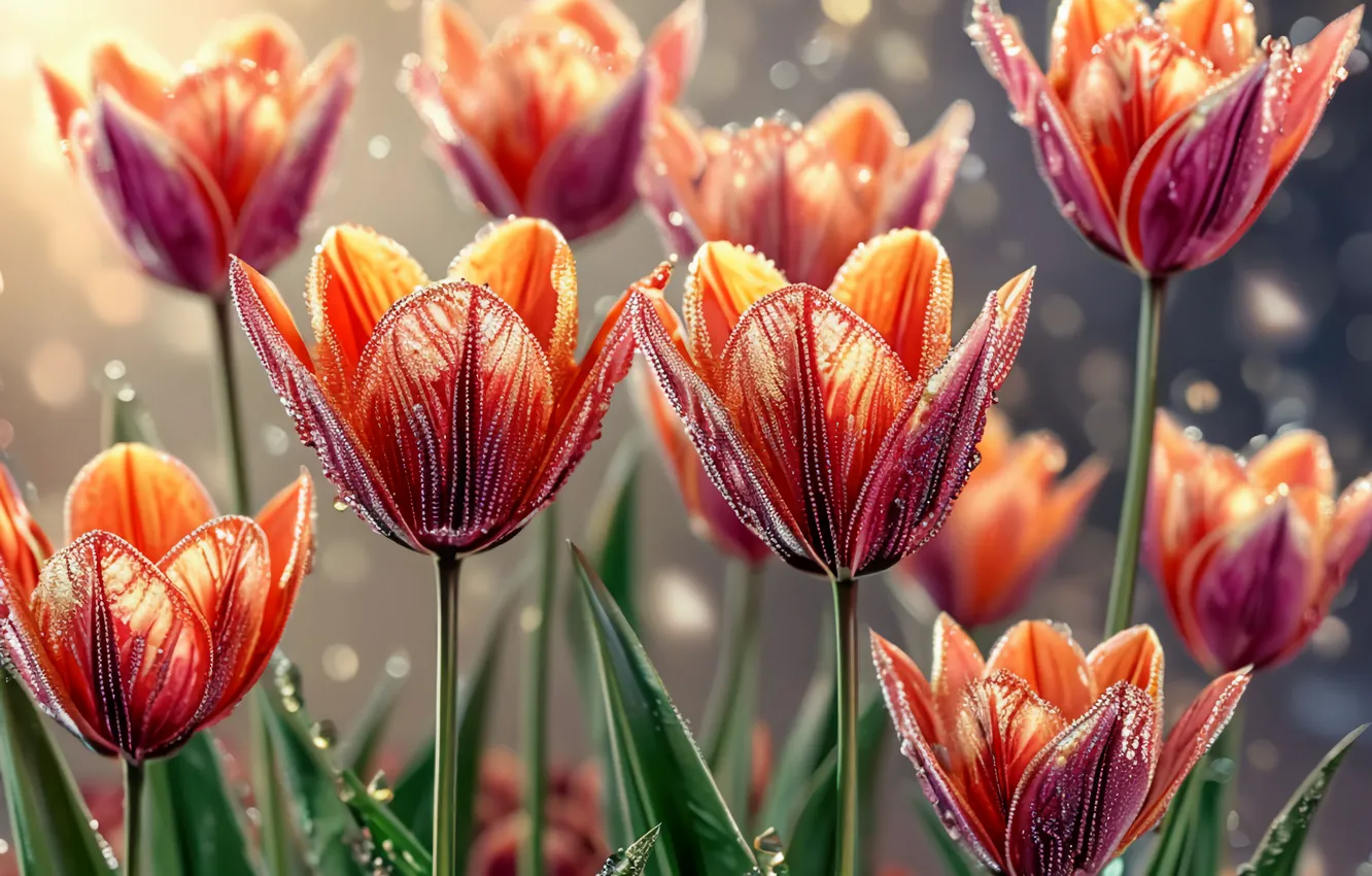 Photo wallpaper tulips, AI ART